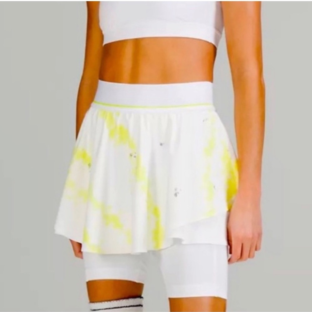 lululemon court rival 12 White Skirt Skort Yellow